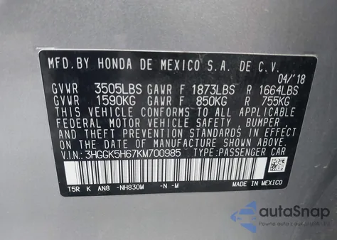 2019 Honda Fit Sport из США, поврежденный, VIN 3HGGK5H67KM700985